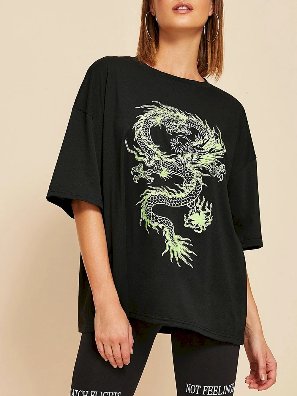 Бершка футболка с драконом женская