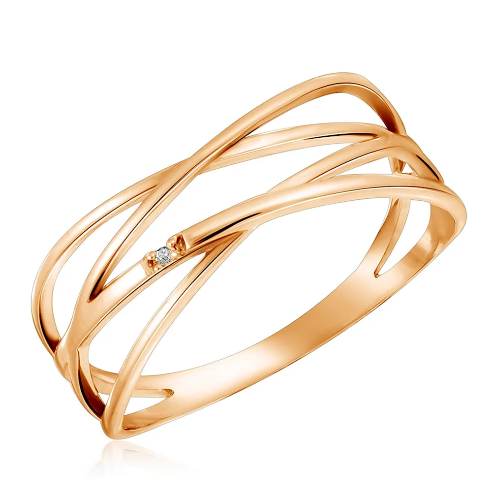Бронницкий ювелир кольцо из красного золота ф7157-1-4337