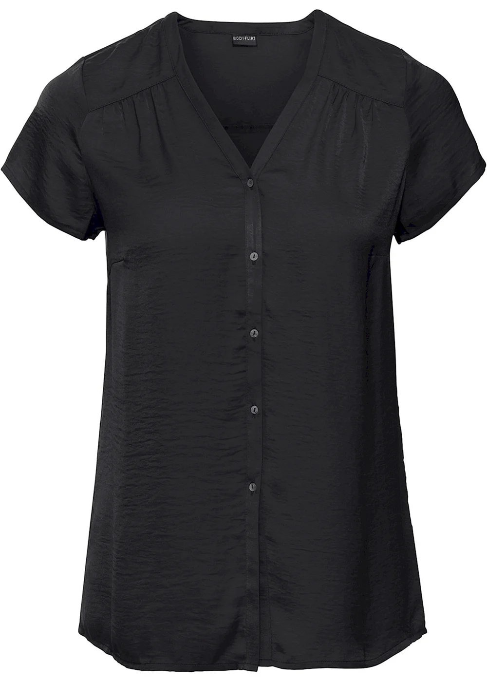 Черная блузка с коротким рукавом на Бонпри
