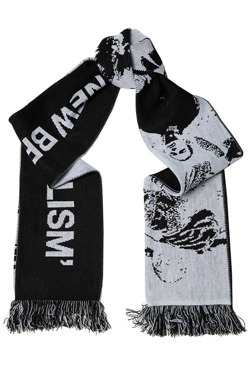 Черно-белый шарф с логотипом Heliot Emil