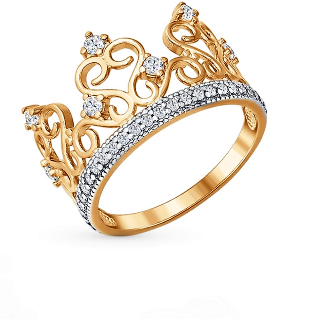 Кольцо Санлайт корона золотое