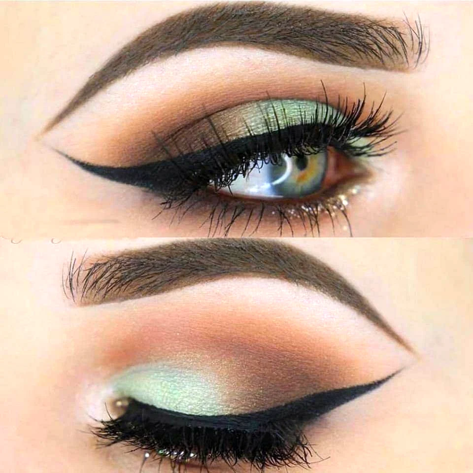 Красивый макияж для зеленых глаз со стрелками