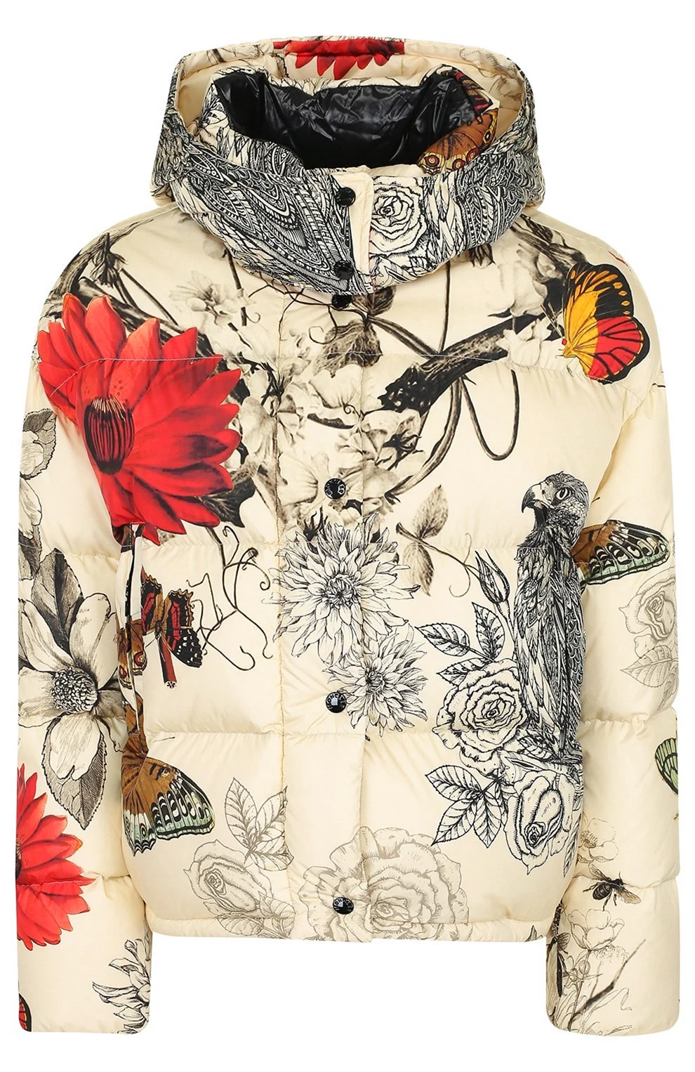 Монклер куртка с цветочным принтом