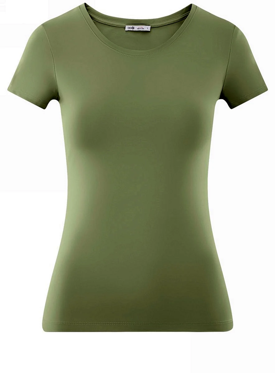 Оливковая футболка женская