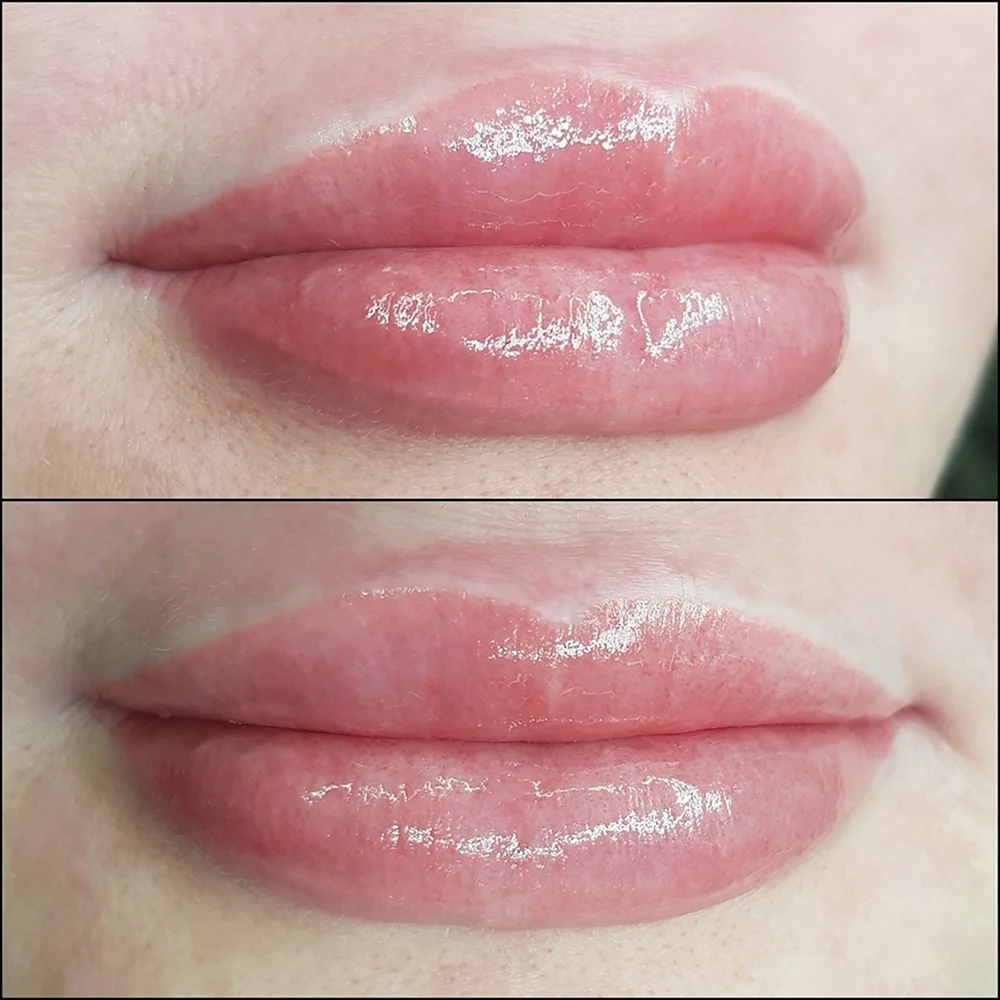 Перманентный макияж губ натуральный цвет