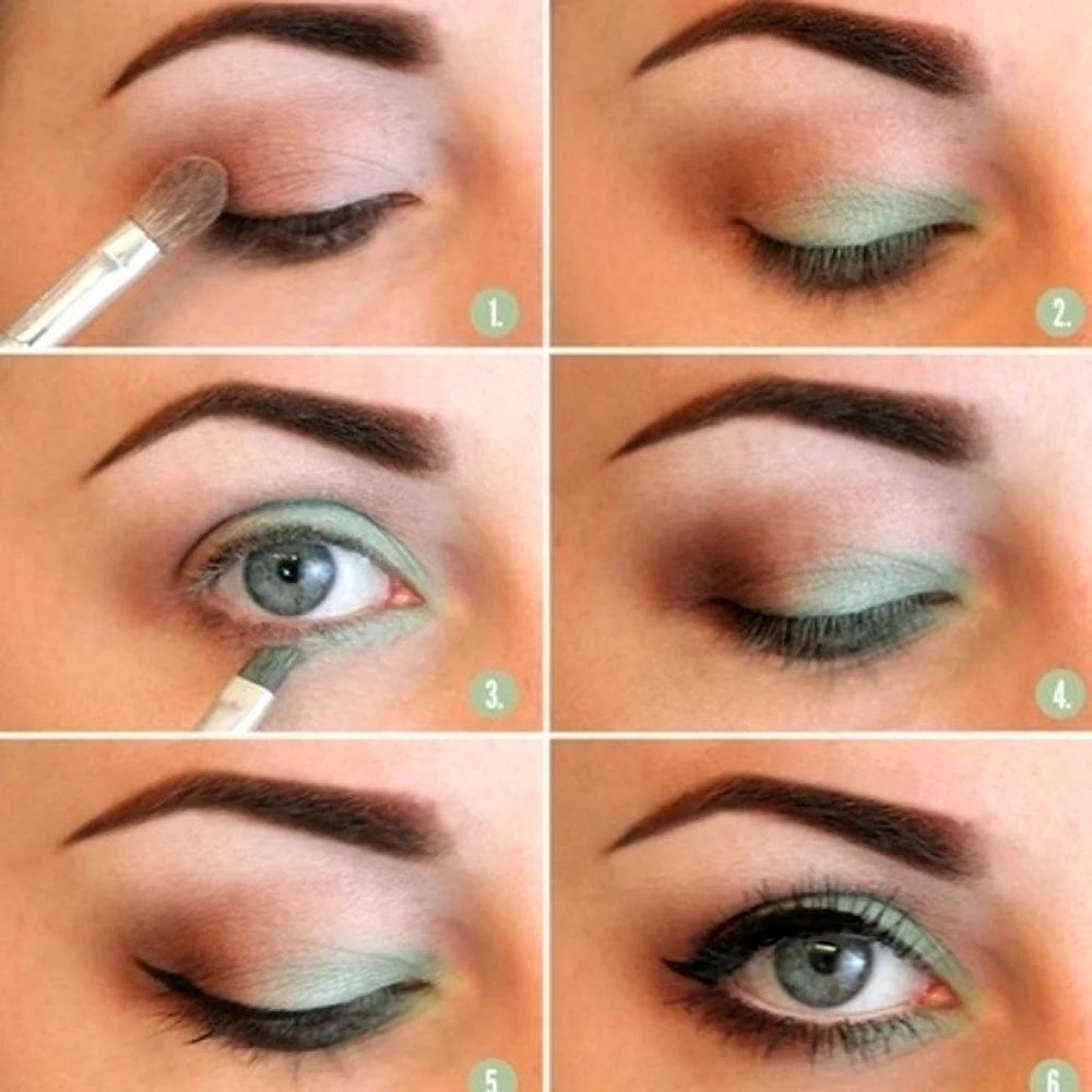 Повседневный макияж для зеленых глаз легкий