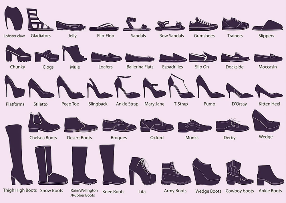 Разновидности женской обуви
