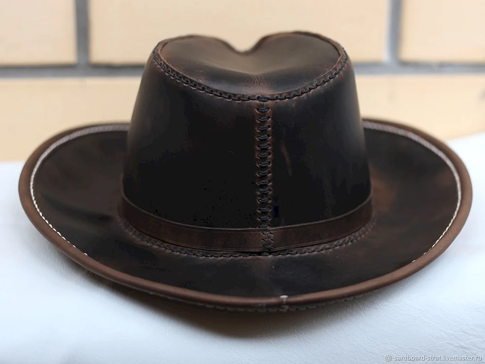 Шляпа кожаная мужская Рондо