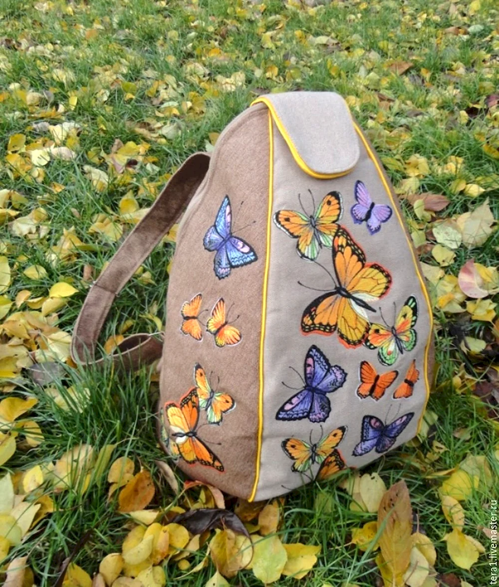 Текстильные рюкзаки женские с бабочками