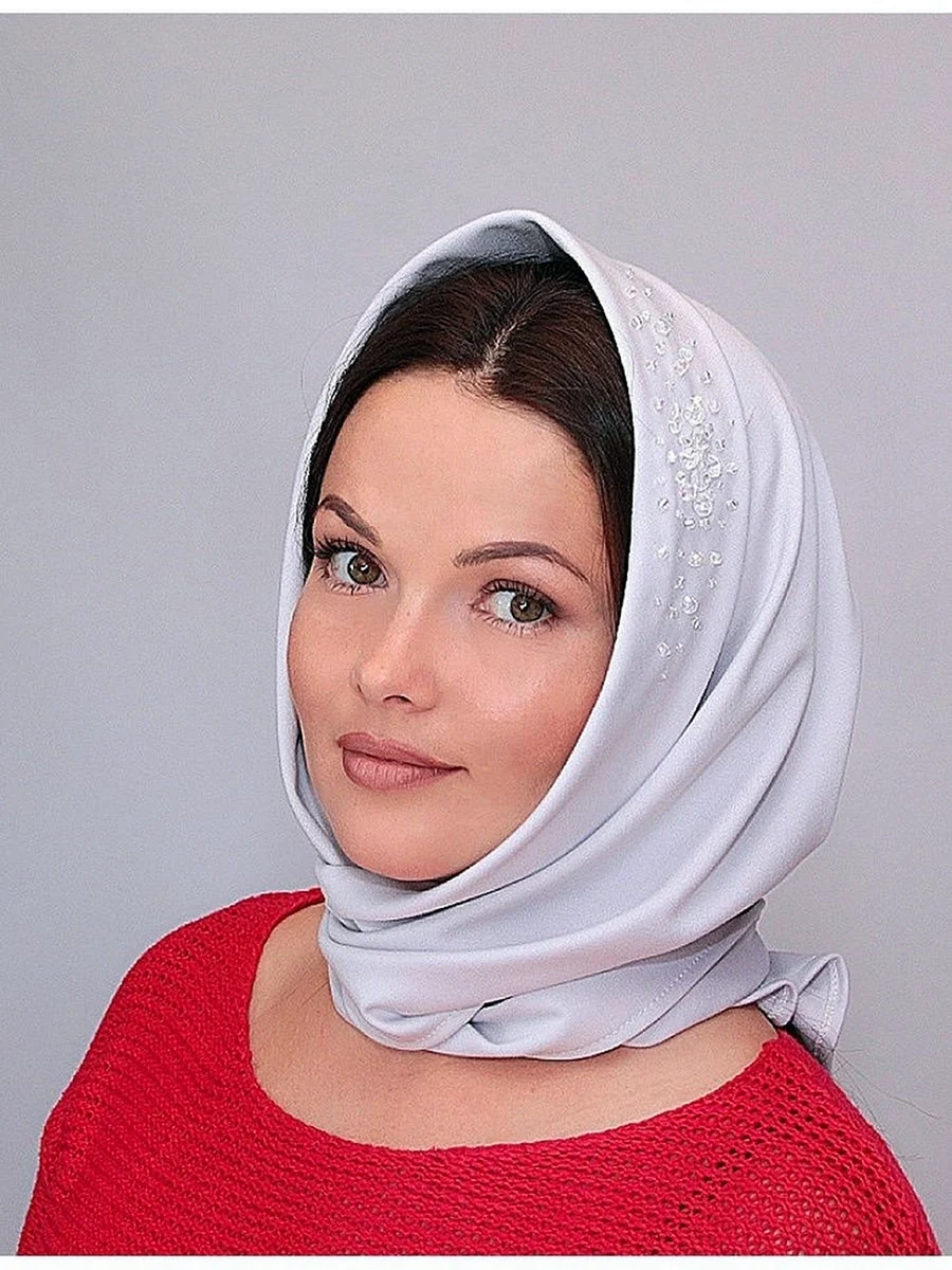 Трикотажный платок на голову